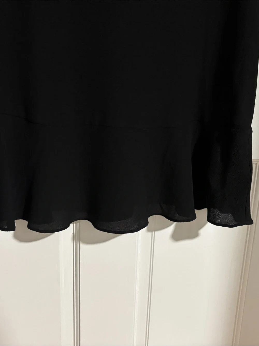 Michael Kors Black V-Neck Ruffle Sleeve Blouse with Stud Accents